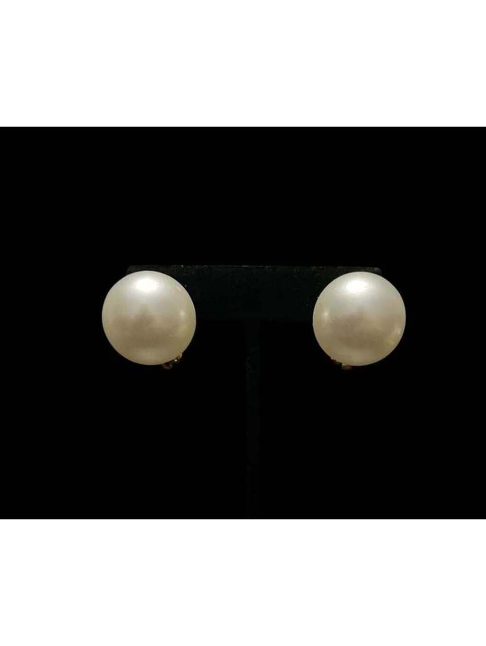 Large White Faux Pearl Clip-On Earrings